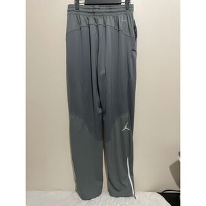 Jordan Mens Dri-FIT Grey Athletic Pants Mesh Panel Ankle Zip Joggers Size Medium
